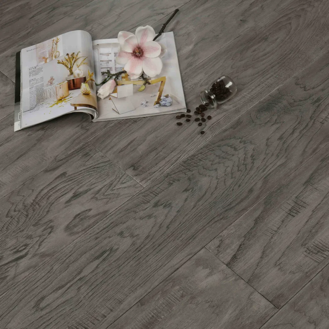 Grey Color with Glazed Finish Hickory Timber Engineered Hardwood Flooring