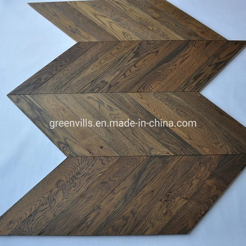 French Oak Antique Chevron Pattern Parquet Wooden Flooring