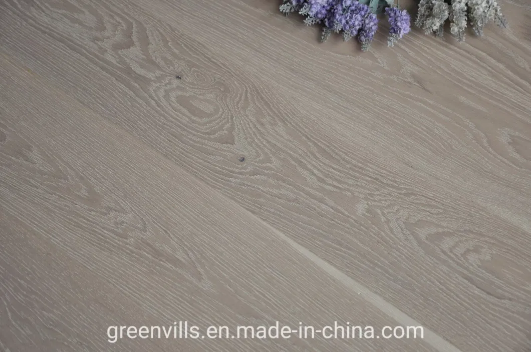 Greenvills Smoked White Limed Brushed Engineered Oak Wood Flooring/Parquet Flooring/Oak Flooring with CE/Carb/FSC