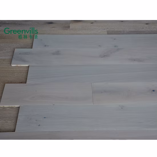 Piso de madera de roble de ingeniería aceitado blanco cepillado y ahumado/piso de madera/piso de madera dura