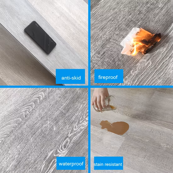 Pisos plásticos del SPC del grano de madera del modelo 3D Haga clic en el piso