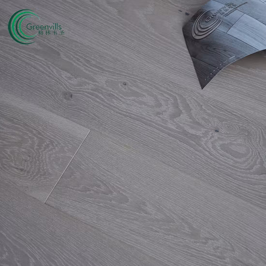 Greenvills blanco ahumado encalado cepillado pisos de madera de roble de ingeniería/pisos de parquet/pisos de roble con CE/Carb/FSC